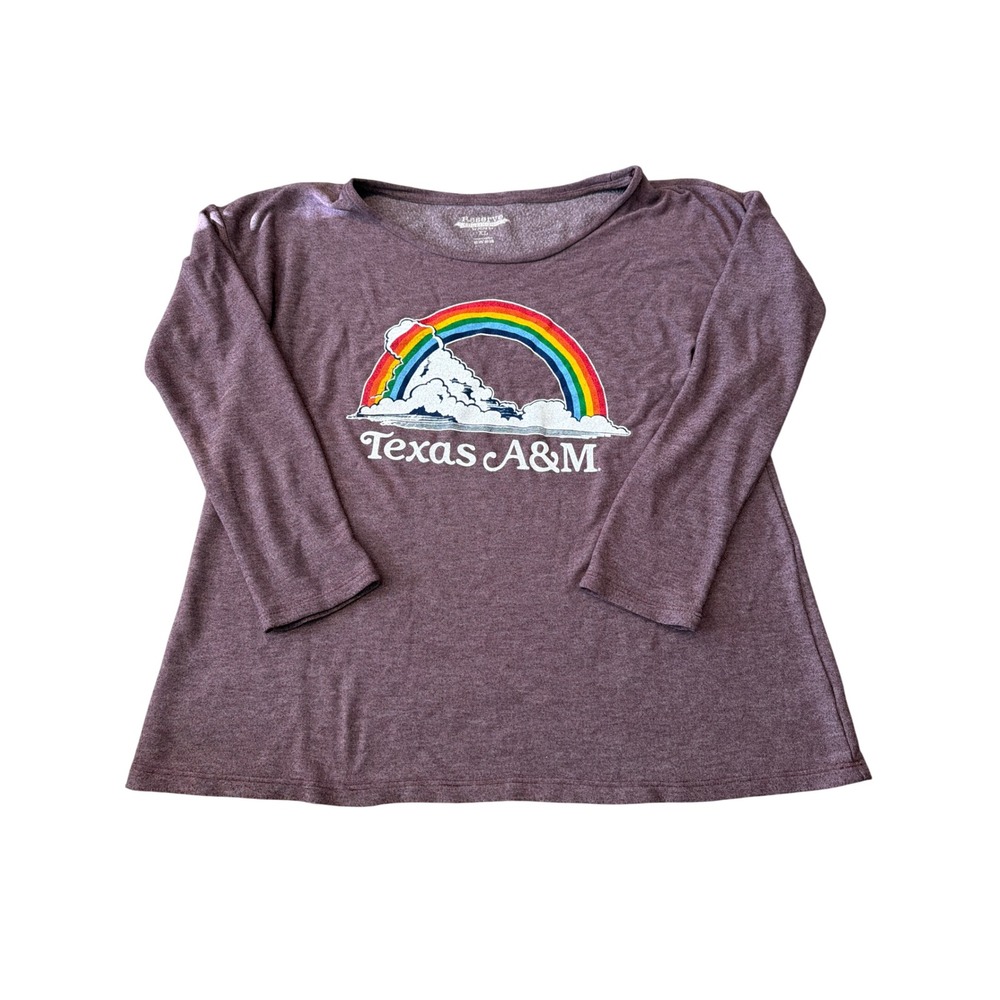 Reserve Collection Blue 84 Texas A&M Rainbow Graphic Long Sleeve Top Maroon XL
